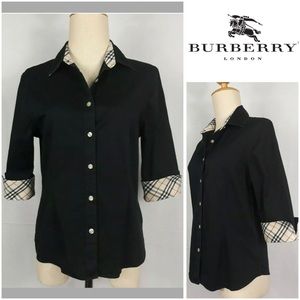 👚 BURBERRY London Black Nova Check Shirt Blouse